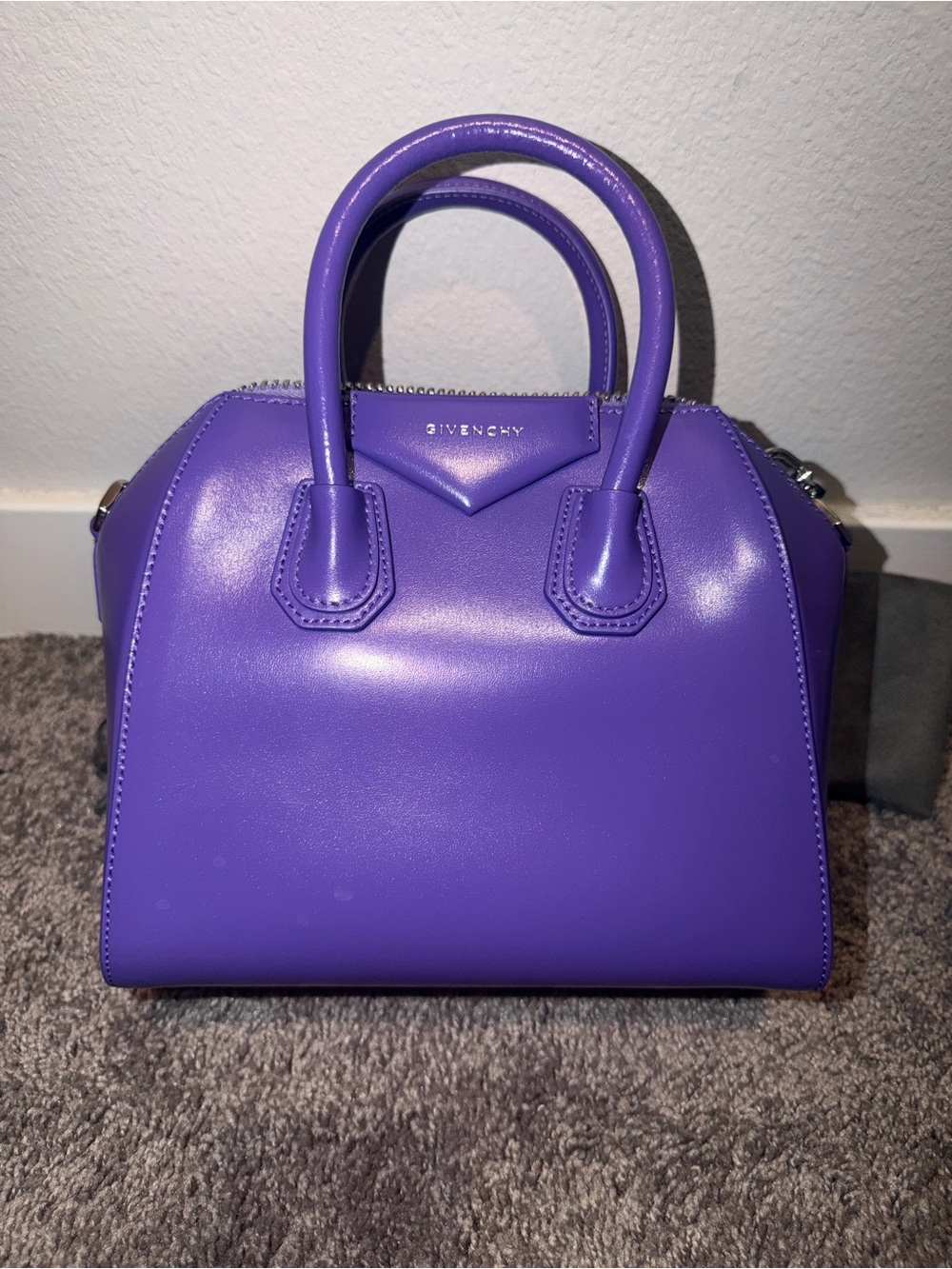 Givenchy Purple Leather Mini Satchel